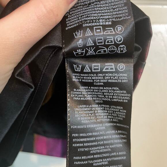 GUESS by Marciano Black Multicolor Watercolor Sheath Dress Cocktail Size Small - Picture 5 of 6